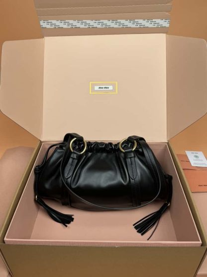 Replica Miu Miu Joie nappa leather bag black #6102 - Image 9